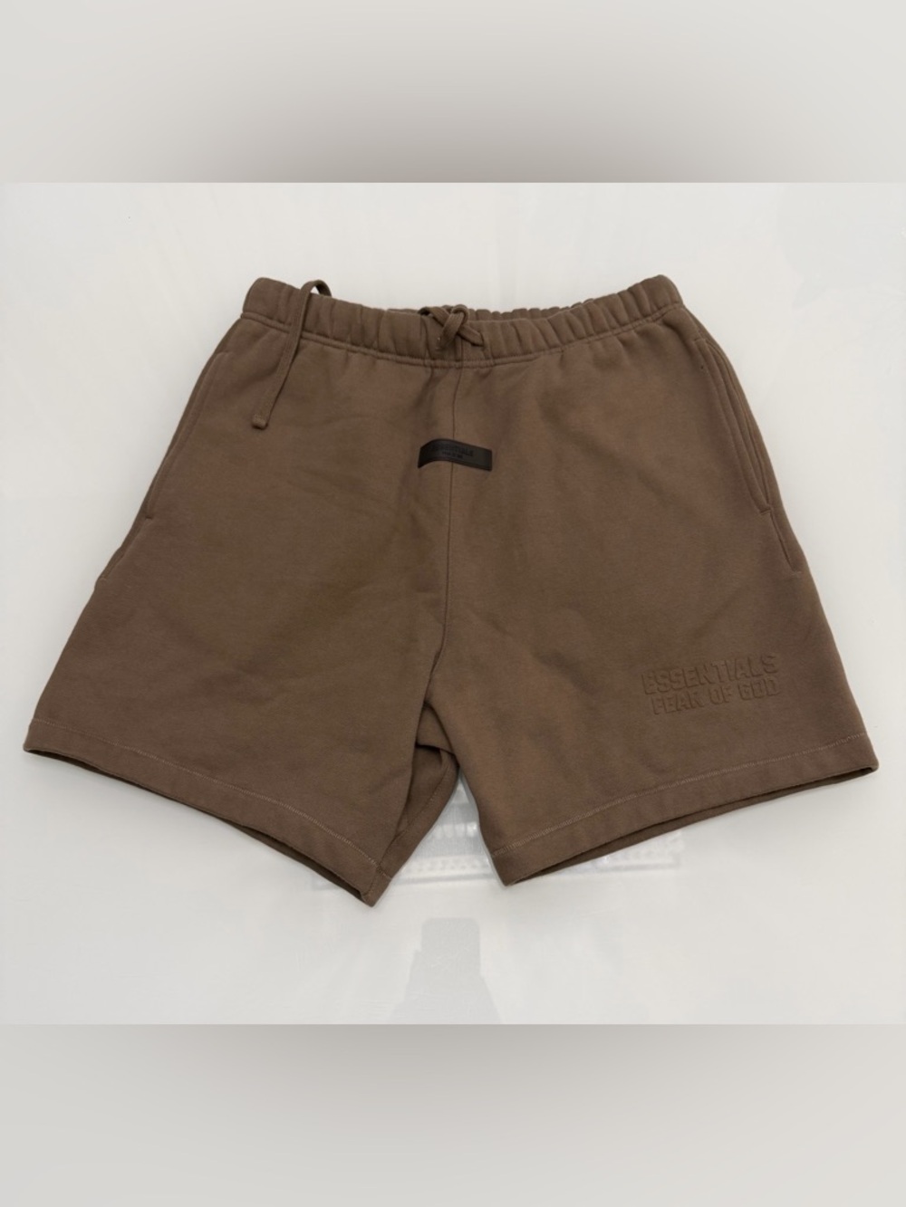 Fear Of God Essentials Fleece Soccer Shorts Size Small Wood Brown